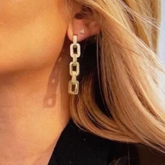 Eddie Borgo Supra Link Earrings Brand New $250 Retail - Picture 4 of 5